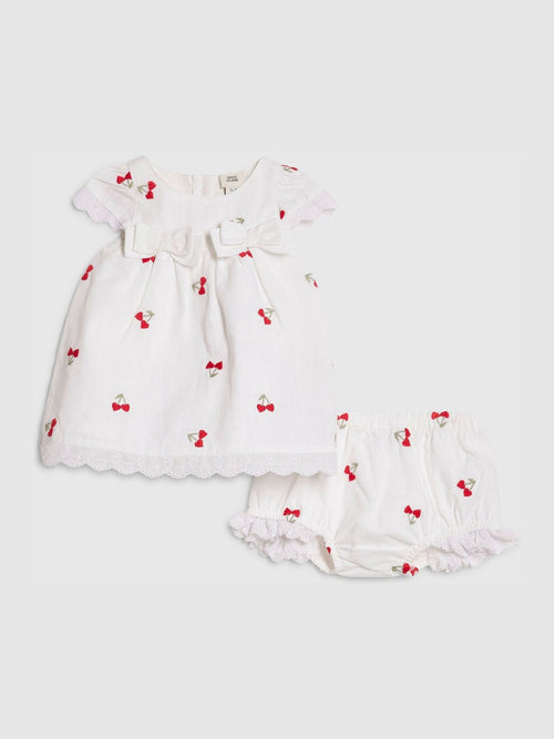 Dsiney Kidz - River Island White Cherry Dress & Bloomer Short Set image 1