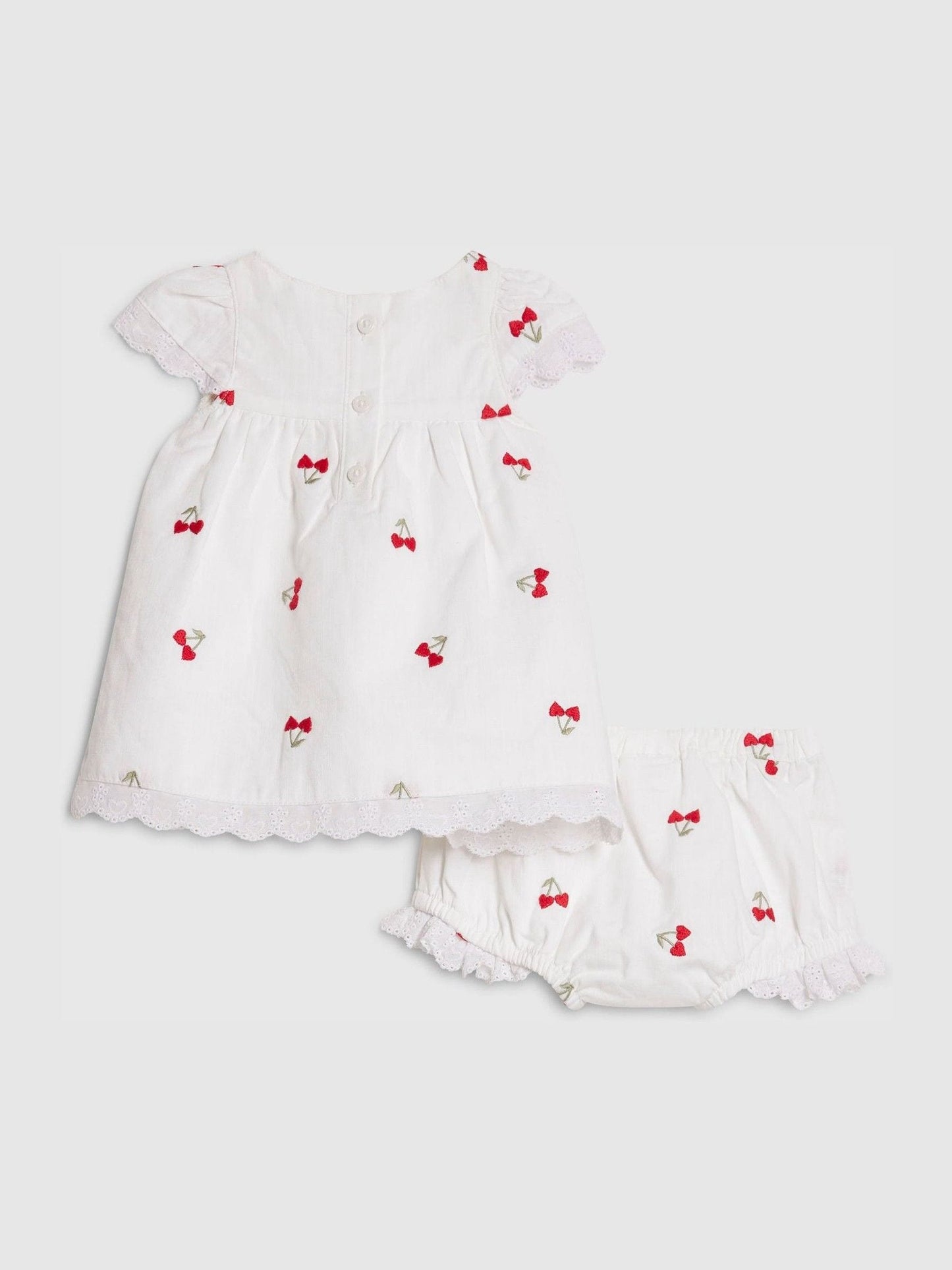 Dsiney Kidz - River Island White Cherry Dress & Bloomer Short Set image 2