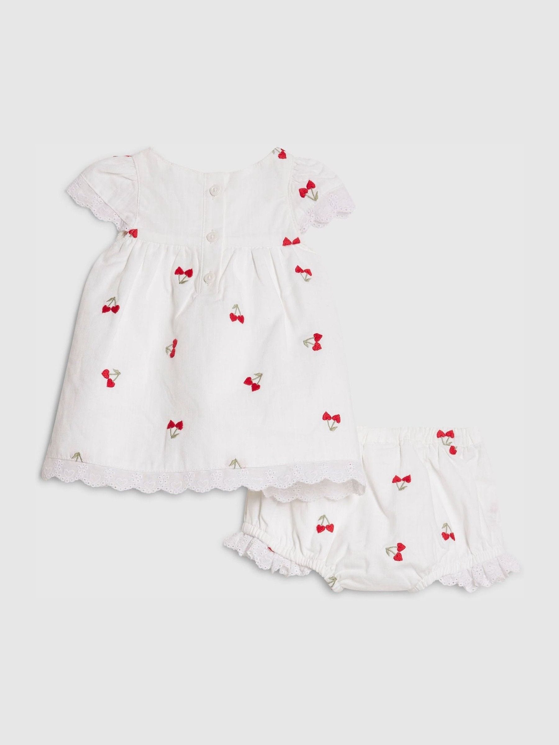 Dsiney Kidz - River Island White Cherry Dress & Bloomer Short Set image 2