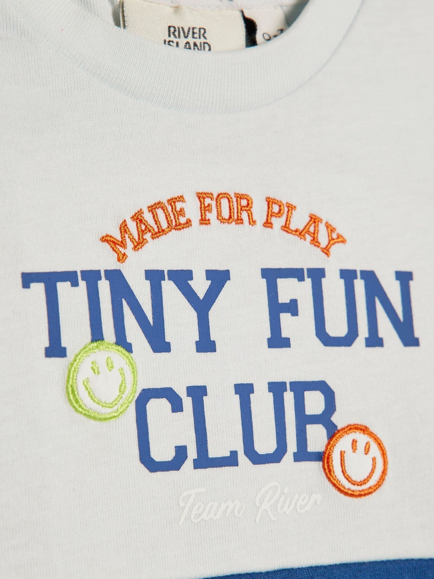 River Island Blue Tiny Fun Club T-Shirt & Short Set image 4