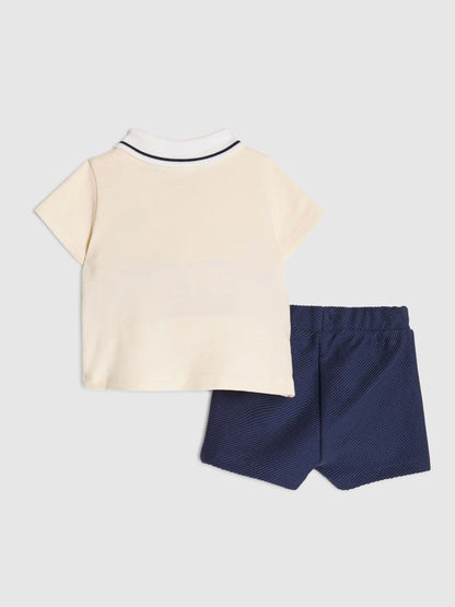 Dsiney Kidz - River Island Blue Tiny Champ  Polo Shirt & Short Set image 2
