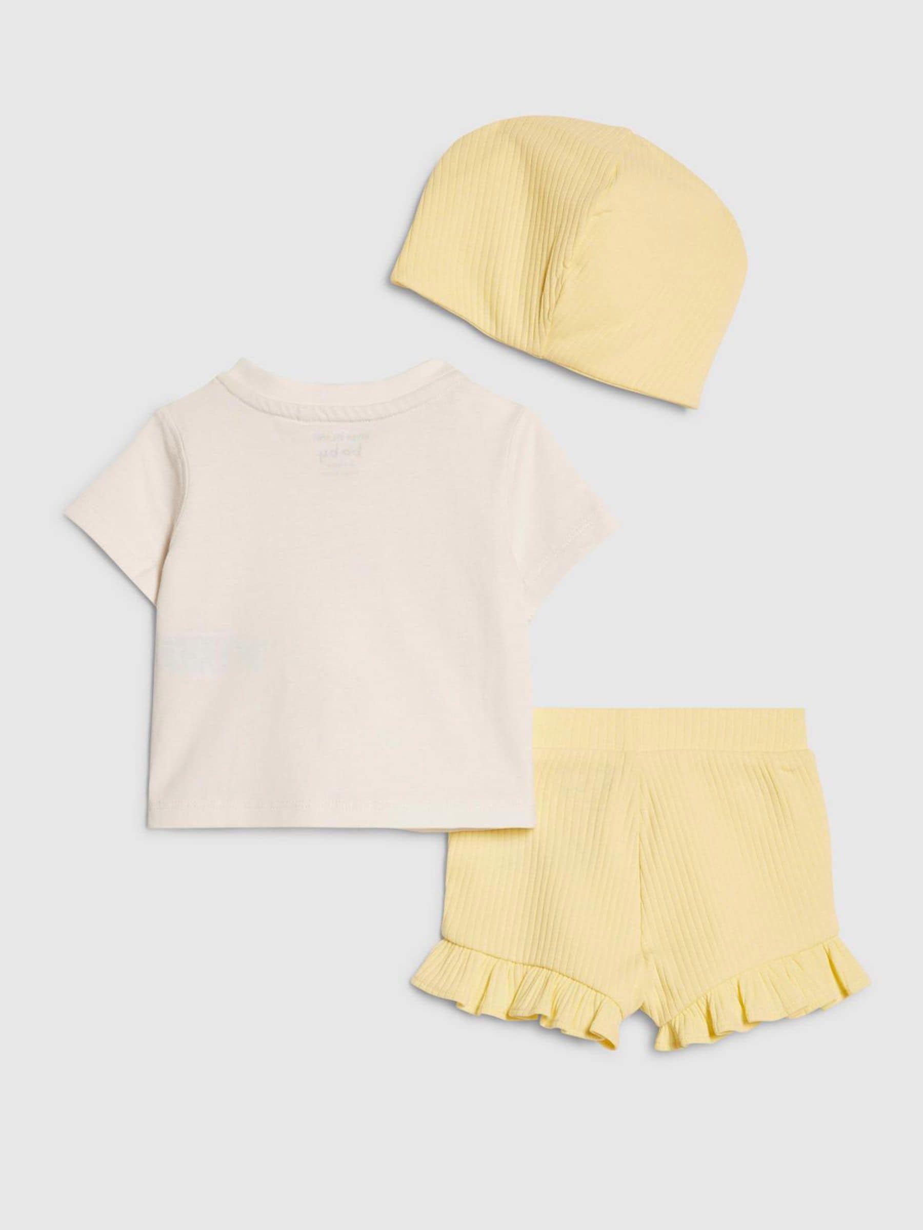 Dsiney Kidz - River Island Yellow Cute Bear Top & Shorts 3 Piece Set image 3