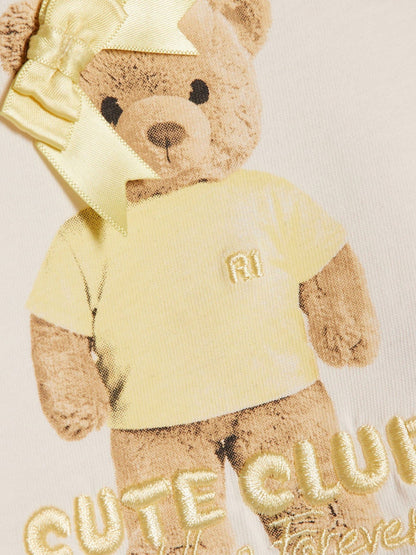 Dsiney Kidz - River Island Yellow Cute Bear Top & Shorts 3 Piece Set image 4