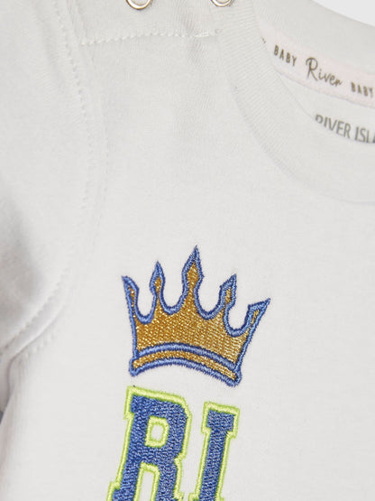 River Island Blue Little King Top & Short 3 Piece Set image 4