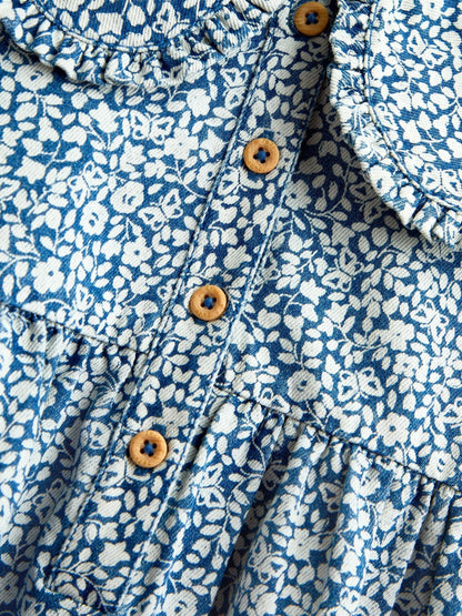 Dsiney Kidz - Jojo Maman Bébé Blue Printed Denim Ditsy image 3
