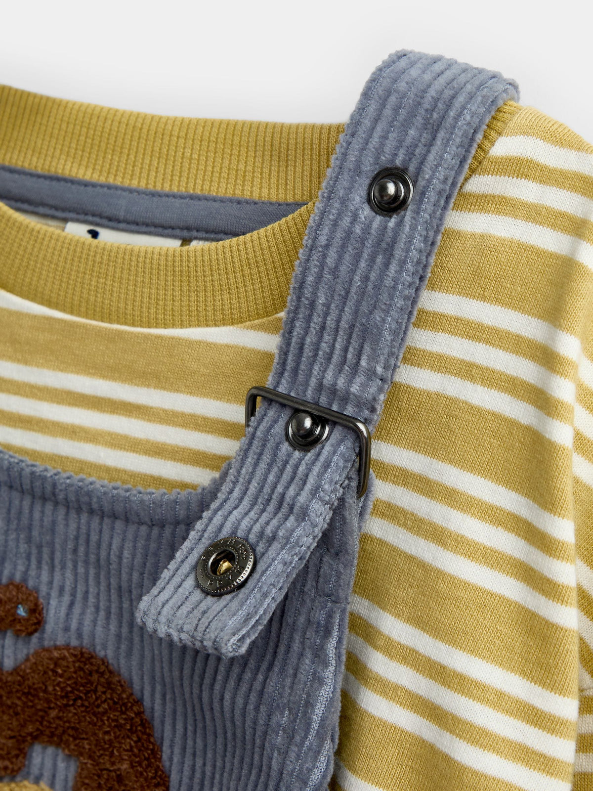 JoJo Maman Bébé Blue Dinosaur 2-Piece Dungarees & Top Set - image 6