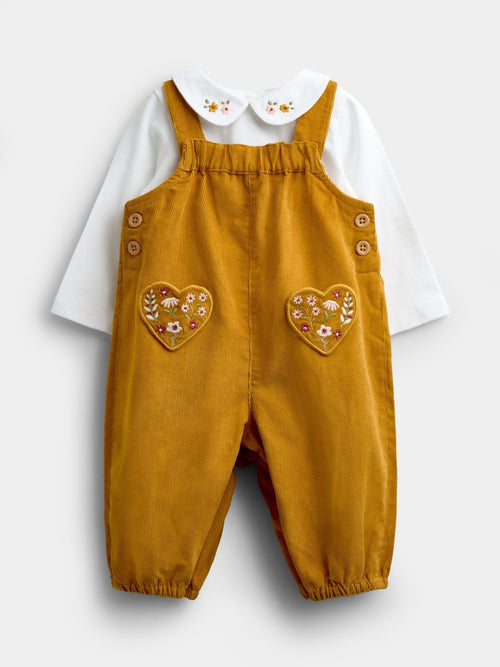 Dsiney Kidz - Jojo Maman Bébé Yellow Heart Dungaree Set image 1