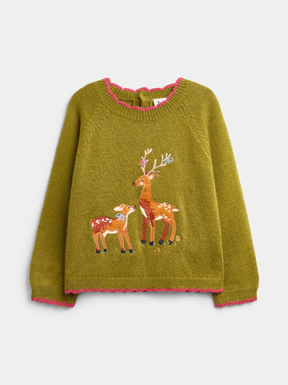 Jojo Maman Bébé Green Deer Jumper - image 1