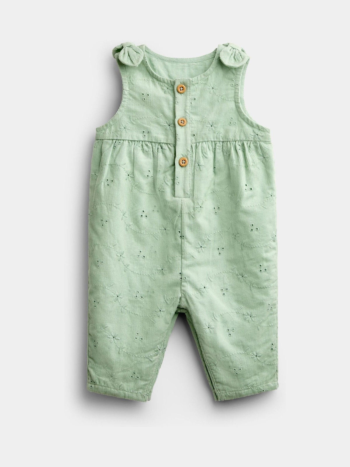 Dsiney Kidz - JoJo Maman Bébé Sage Green Broderie Dungaree & Body Set image 6
