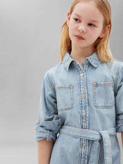 Dsiney Kidz - Calvin Klein Jeans Blue Belted Denim Shirt Dress image 1