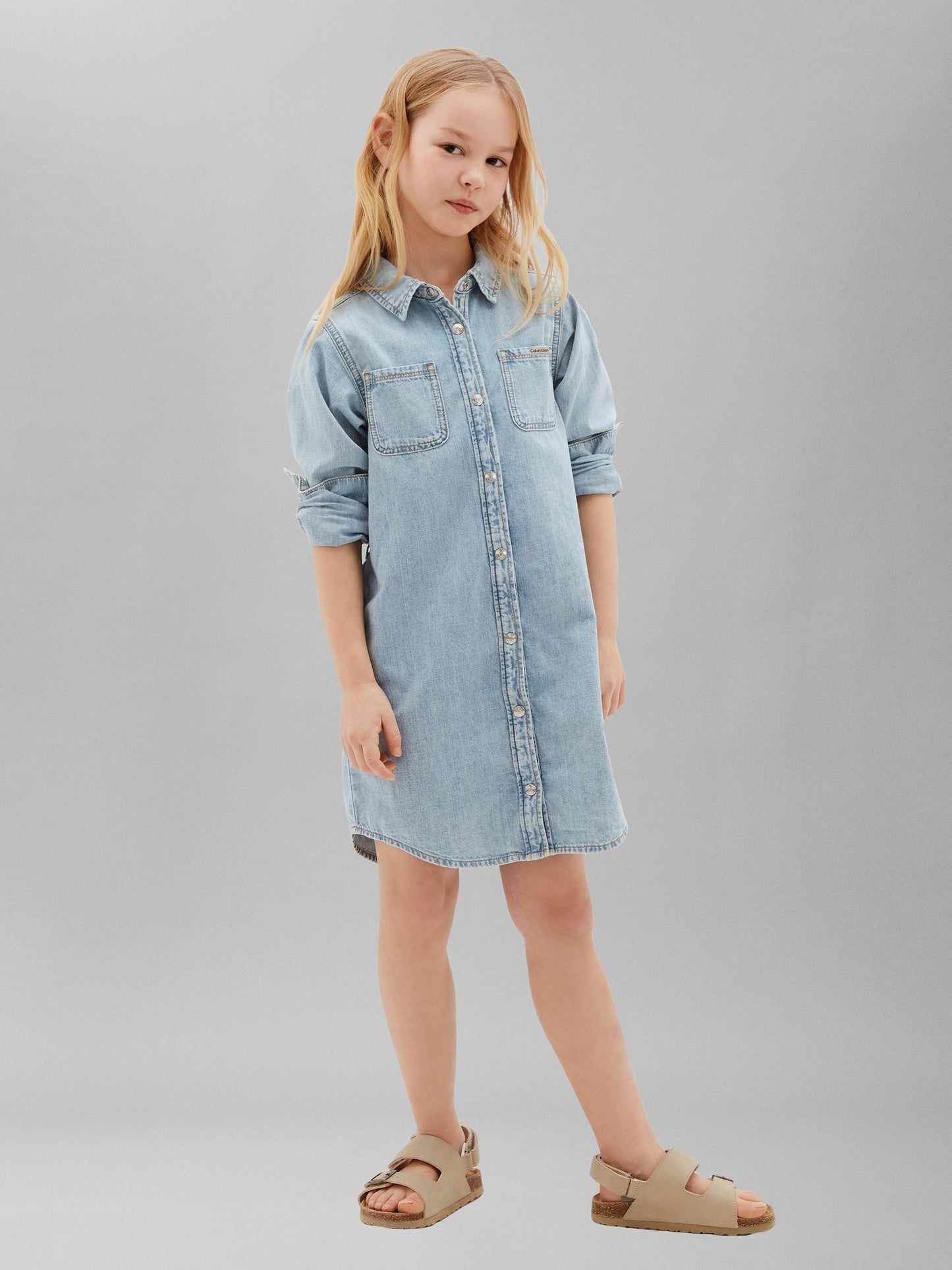 Dsiney Kidz - Calvin Klein Jeans Blue Belted Denim Shirt Dress image 2