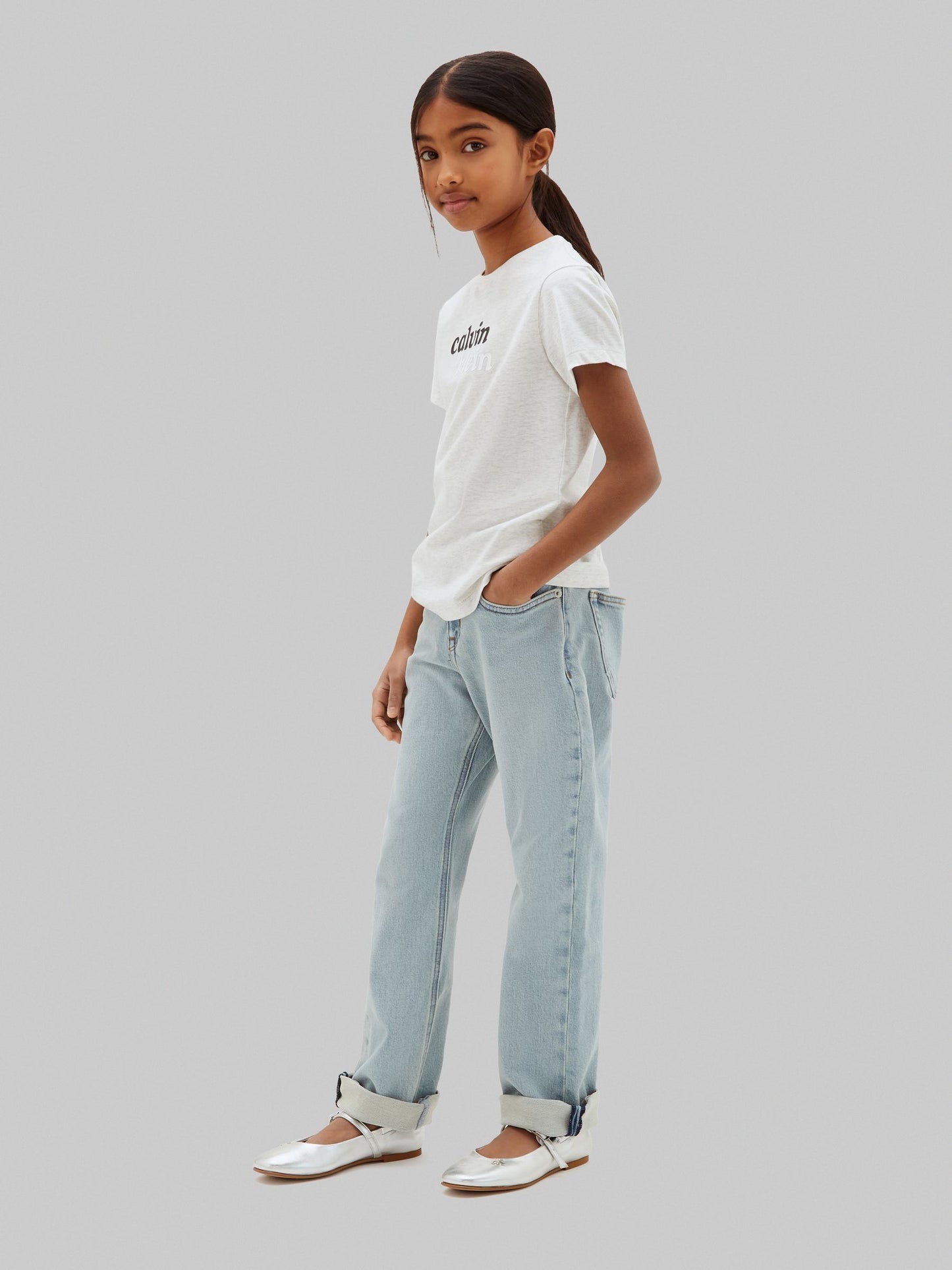 Dsiney Kidz - Calvin Klein Jeans Grey Slim Logo T-Shirt image 1