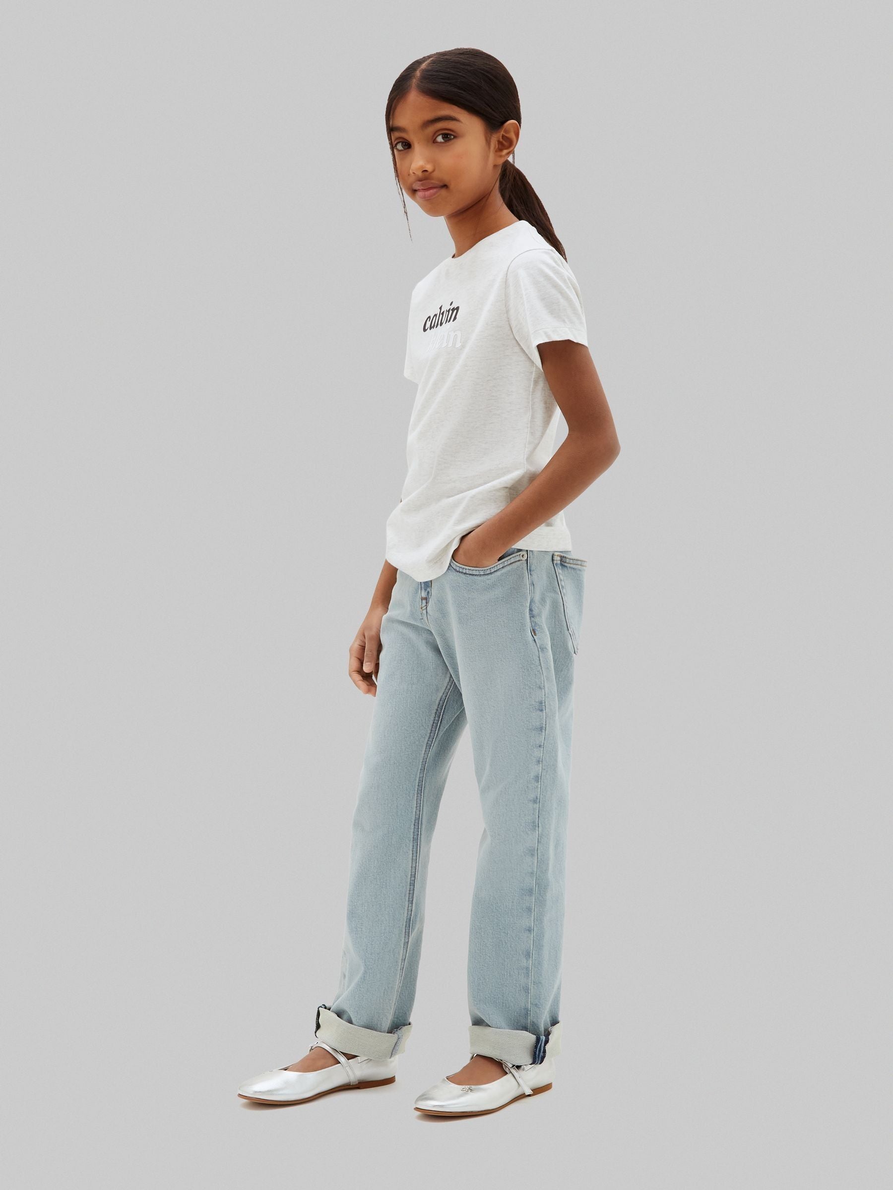 Dsiney Kidz - Calvin Klein Jeans Grey Slim Logo T-Shirt image 1