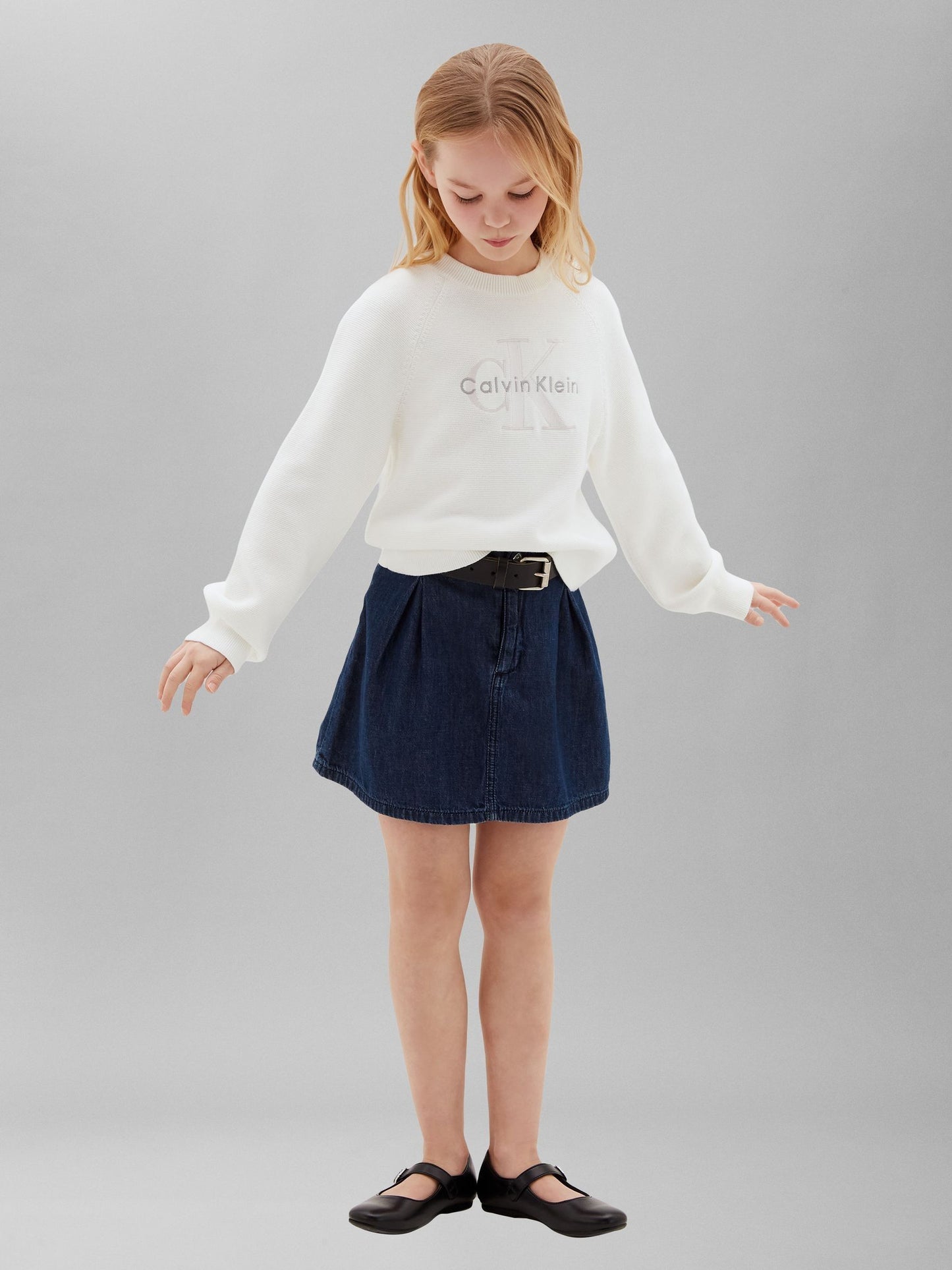 Dsiney Kidz - Calvin Klein Jeans Blue Pleated Denim Skirt image 3