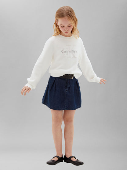 Dsiney Kidz - Calvin Klein Jeans Blue Pleated Denim Skirt image 3