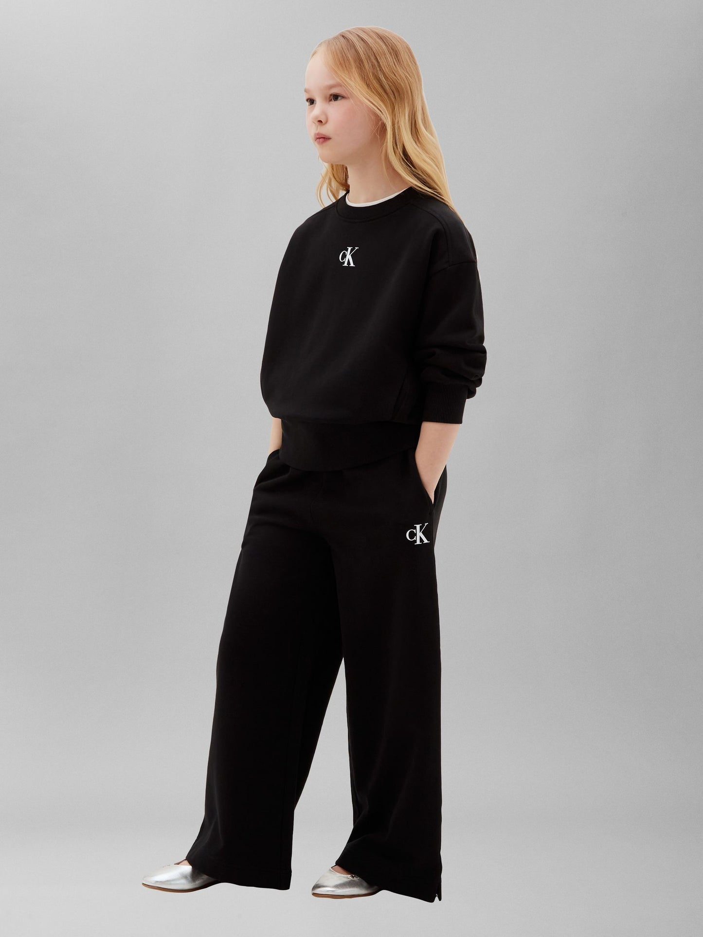 Calvin Klein Jeans Black Wide Leg Joggers image 3