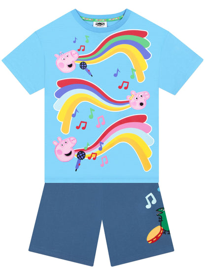 Character Blue Peppa Pig George And Evie T-Shirt And Shorts Set image 1