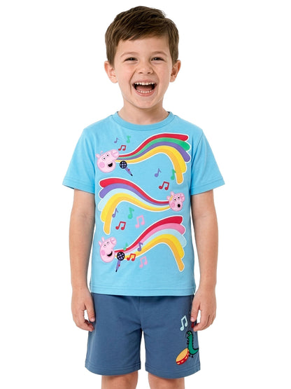 Character Blue Peppa Pig George And Evie T-Shirt And Shorts Set image 2