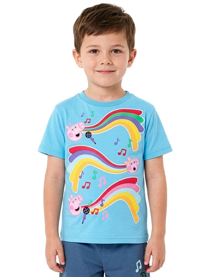 Character Blue Peppa Pig George And Evie T-Shirt And Shorts Set image 3