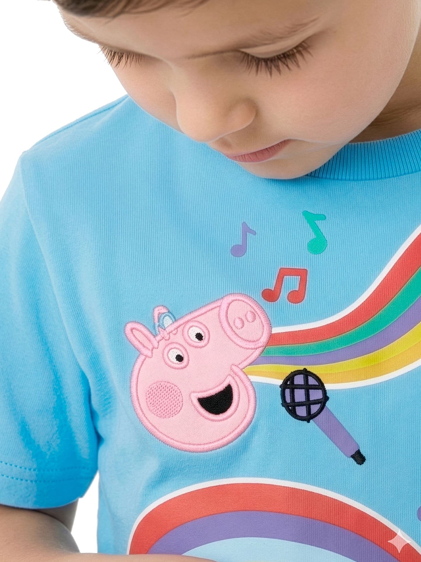 Character Blue Peppa Pig George And Evie T-Shirt And Shorts Set image 5