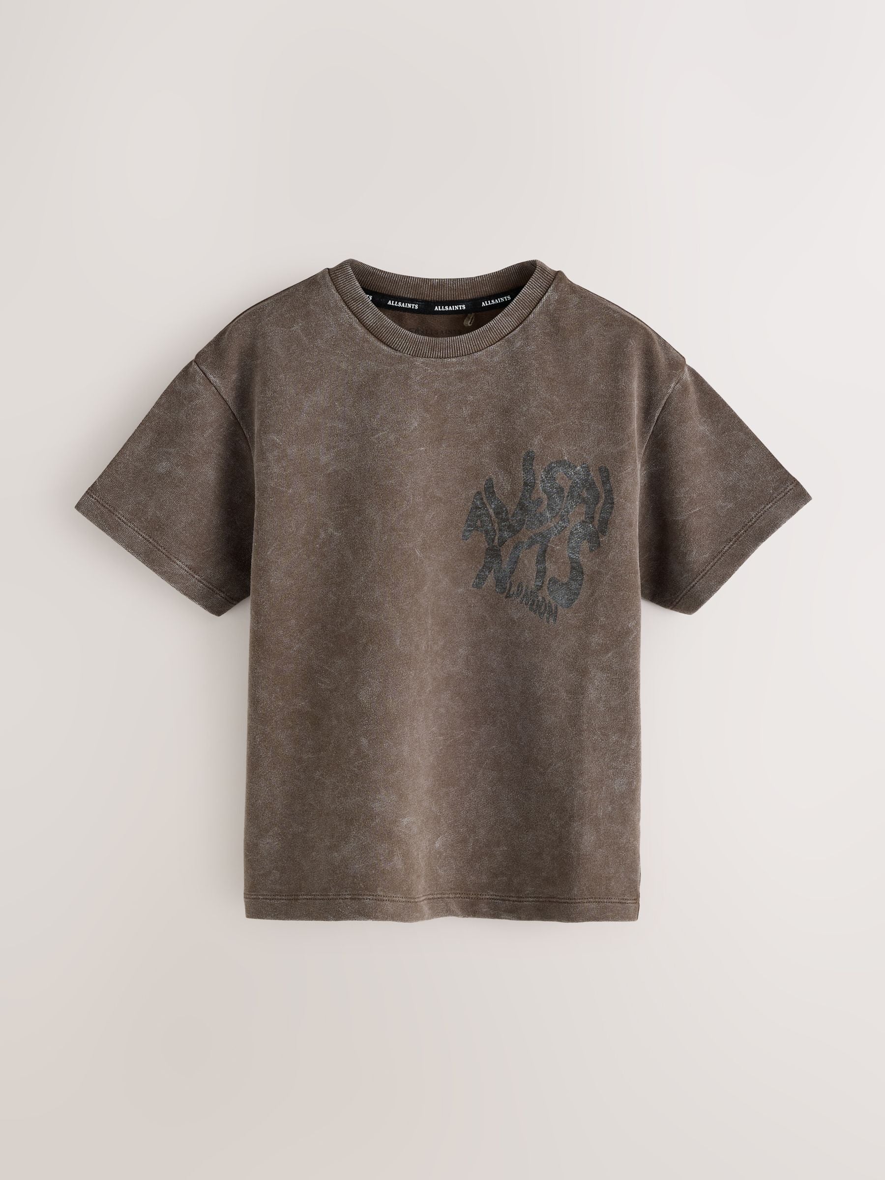 Dsiney Kidz - smALLSAINTS Washed Brown Oversized Orlando Logo Crew Neck T-Shirt image 1