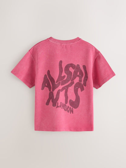 Dsiney Kidz - smALLSAINTS Pink Oversized Orlando Logo Crew T-Shirt image 2