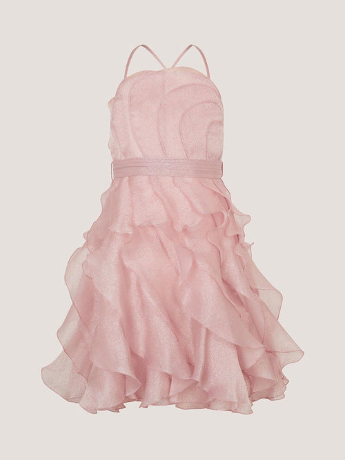 Dsiney Kidz - Monsoon Pink Glitter Ruffle Party Dress image 1