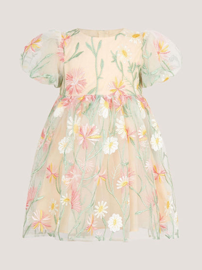 Monsoon White Baby Celina Daisy Embroidered Party Dress image 1