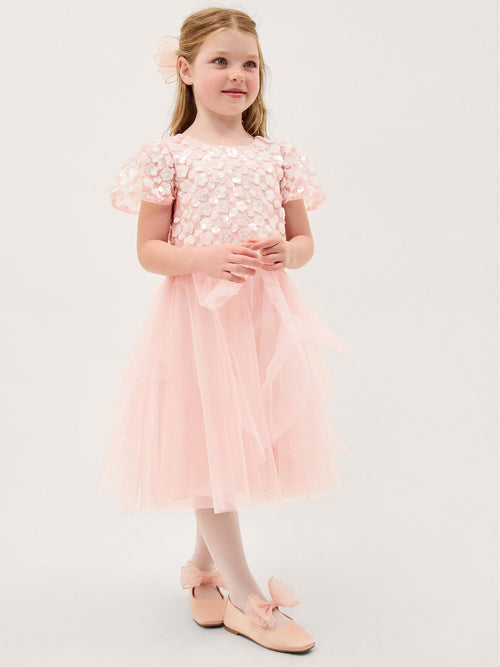 Dsiney Kidz - Monsoon Pink Inaya Floral Sequin Party Dress image 1