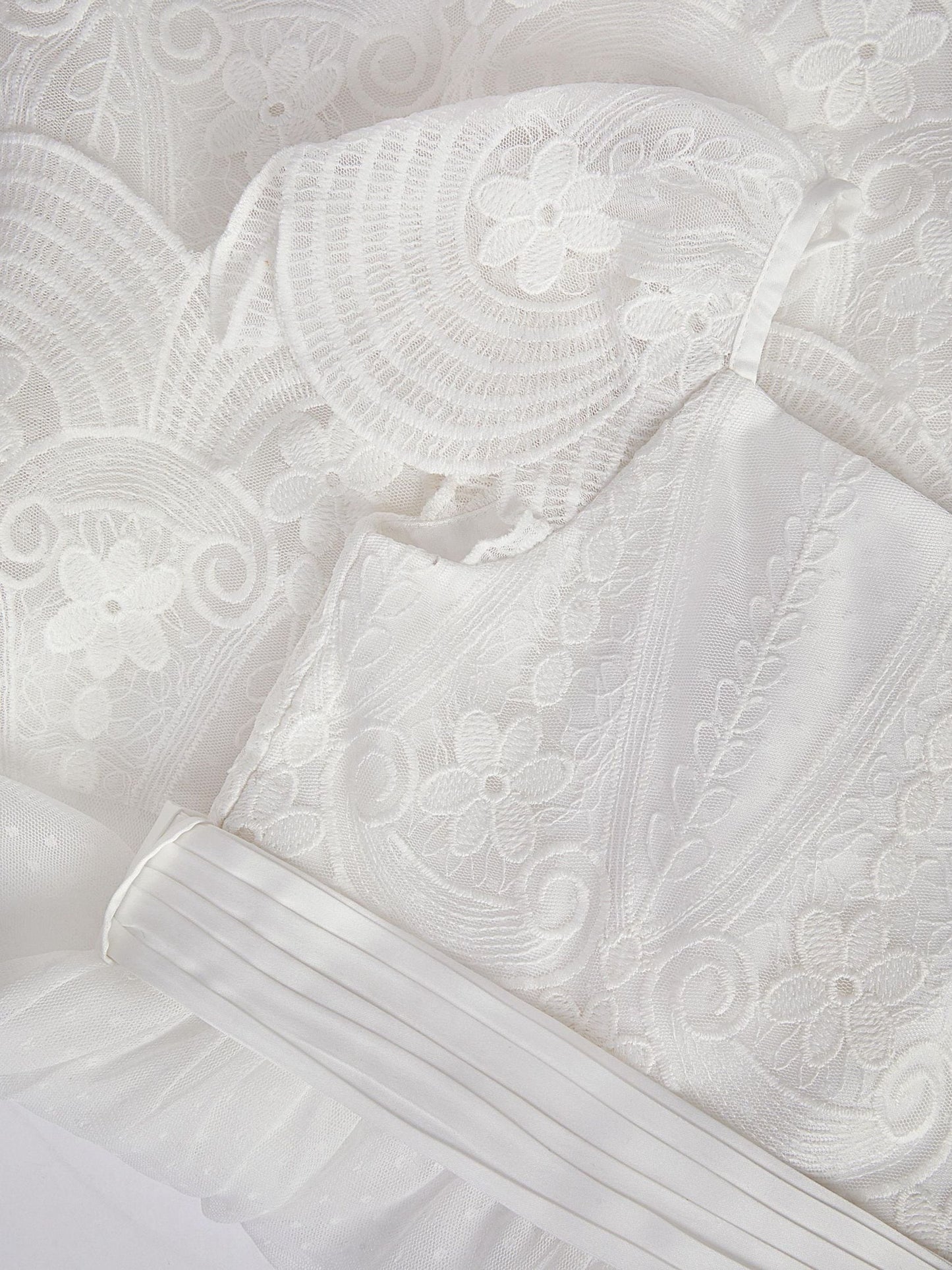 Monsoon Cream Isabel Lace Scallop Tiered Party Dress image 2