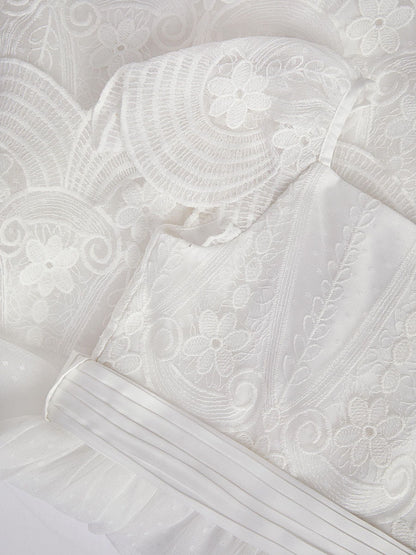 Monsoon Cream Isabel Lace Scallop Tiered Party Dress image 2