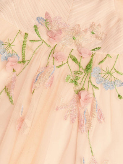 Monsoon Orange Estella Floral Embroidered Party Dress image 3