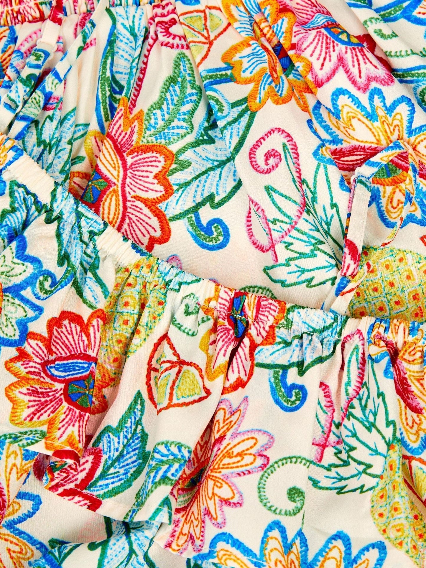 Monsoon Cream Tropical Floral Bardot Top & Skirt Set image 2