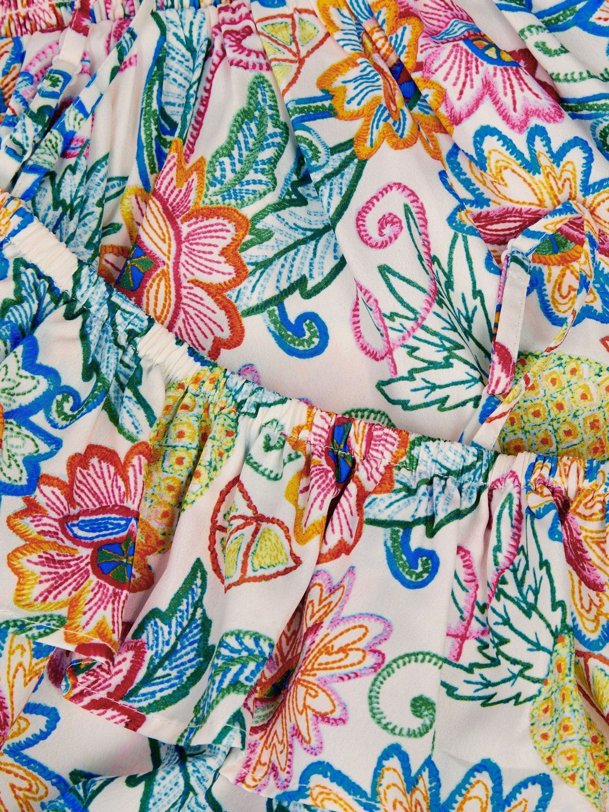 Dsiney Kidz - Monsoon Cream Tropical Floral Bardot Top & Skirt Set image 4