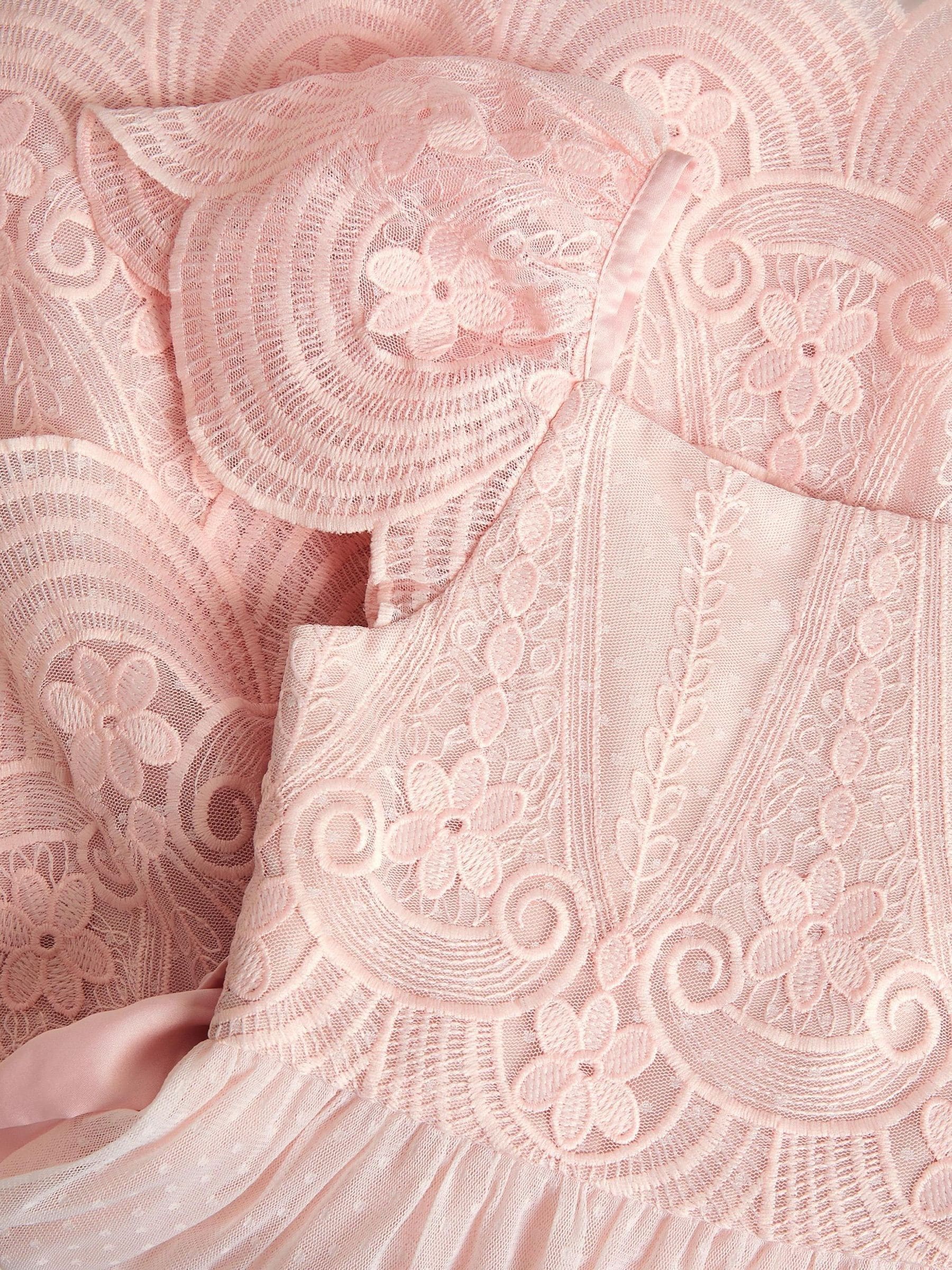 Monsoon Pink Isabel Lace Scallop Tiered Party Dress image 3