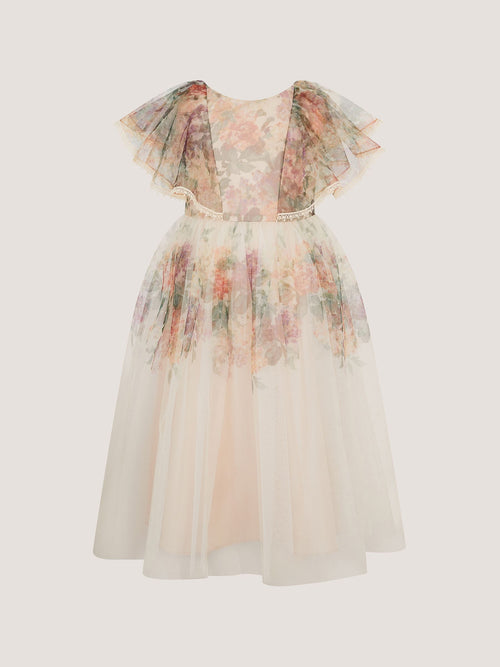 Dsiney Kidz - Monsoon Pink Vintage Flower Tulle Party Dress image 1