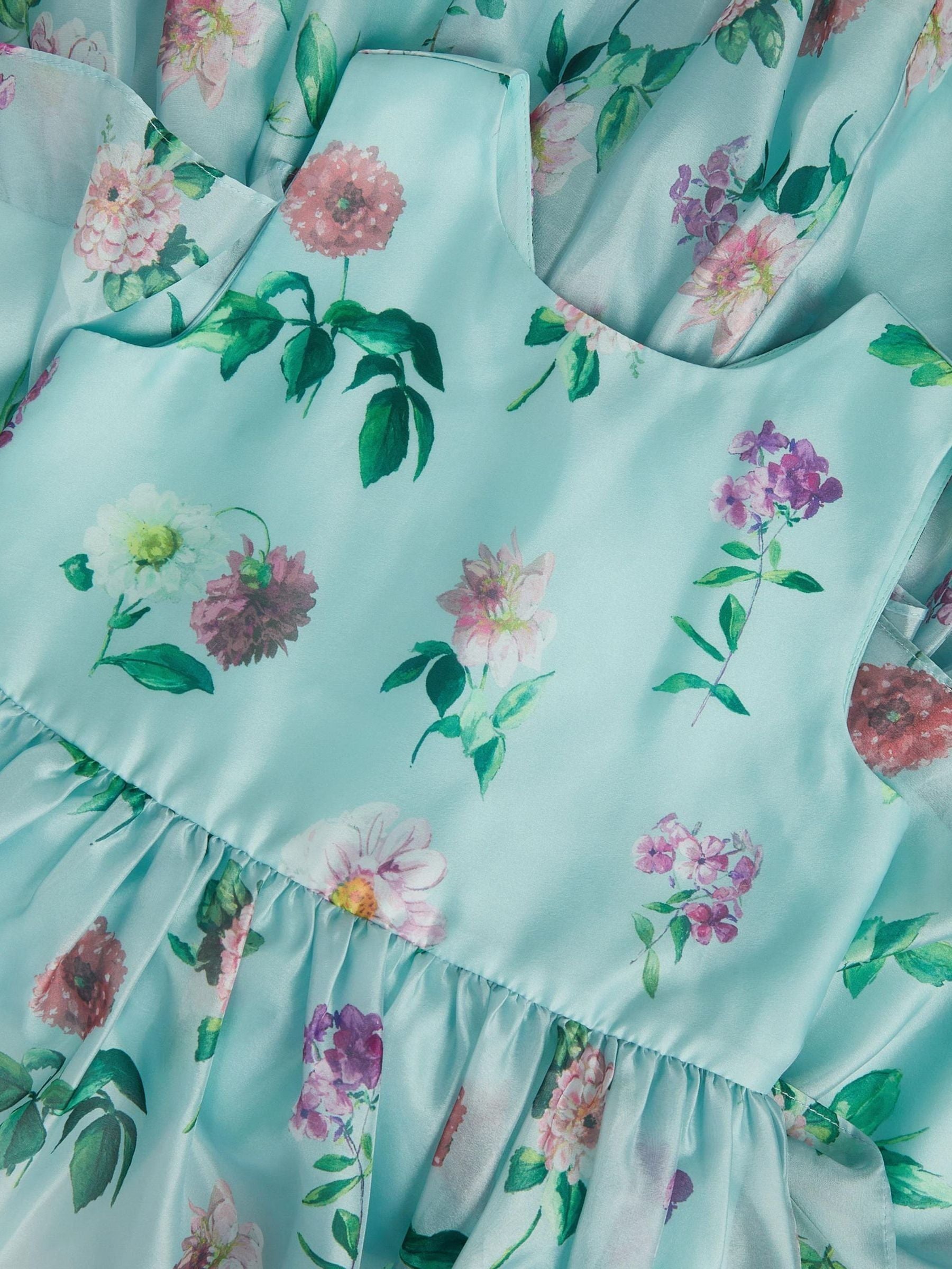 Monsoon Blue Calla Floral Organza Tiered Party Dress image 3