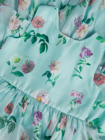 Monsoon Blue Calla Floral Organza Tiered Party Dress image 3