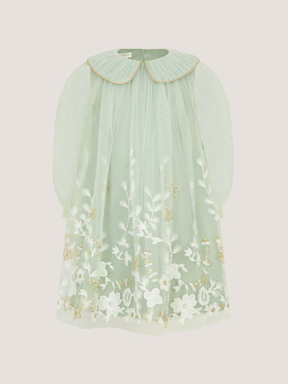 Monsoon Green Veronica Floral Tulle Party Dress image 1