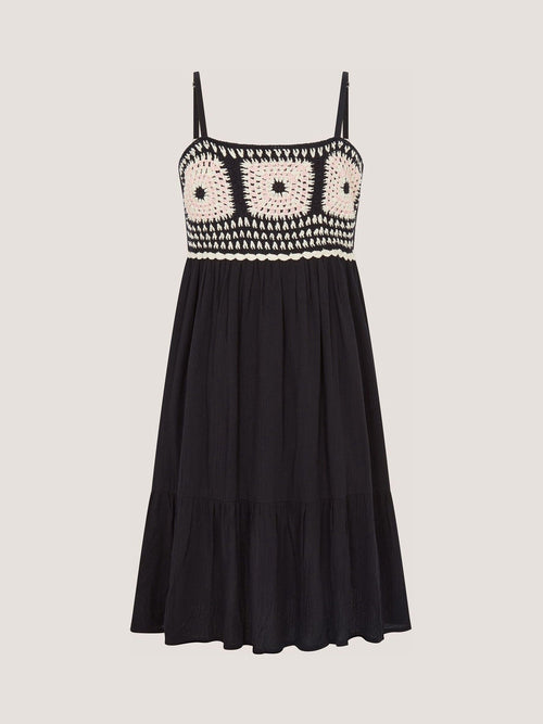 Dsiney Kidz - Monsoon Black Crochet Sleeveless Dress image 1