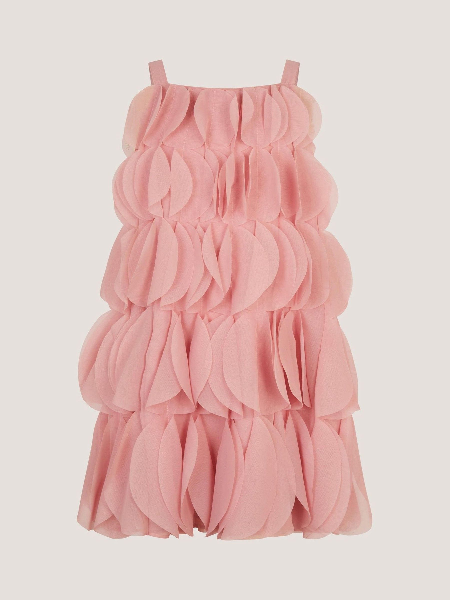 Monsoon Pink Strappy Scallop Frill Dress image 1