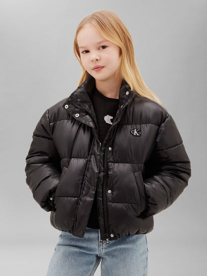 Dsiney Kidz - Calvin Klein Jeans Black Shiny Puffer Jacket image 1