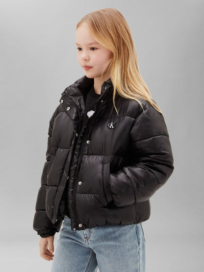 Dsiney Kidz - Calvin Klein Jeans Black Shiny Puffer Jacket image 3