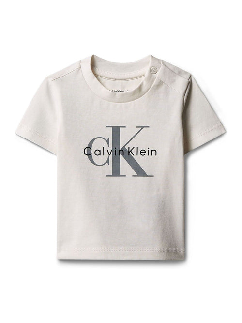 Dsiney Kidz - Calvin Klein Jeans Cream Newborn Signature Logo T-Shirt image 1