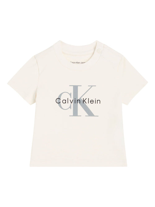Calvin Klein Jeans Cream Newborn Signature Logo T-Shirt image 1