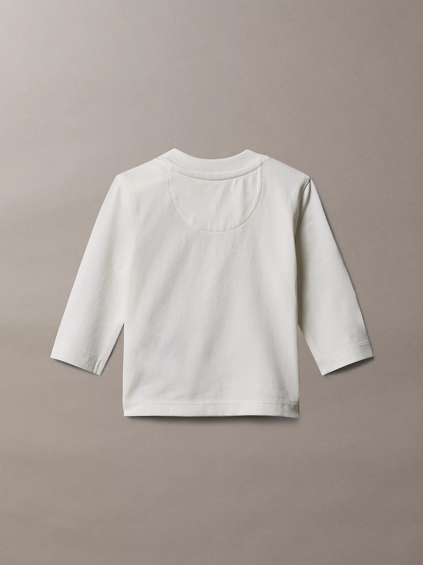Calvin Klein Jeans Cream/Tofu Newborn Long Sleeve Logo T-Shirt image 2