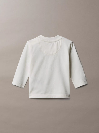 Calvin Klein Jeans Cream/Tofu Newborn Long Sleeve Logo T-Shirt image 2