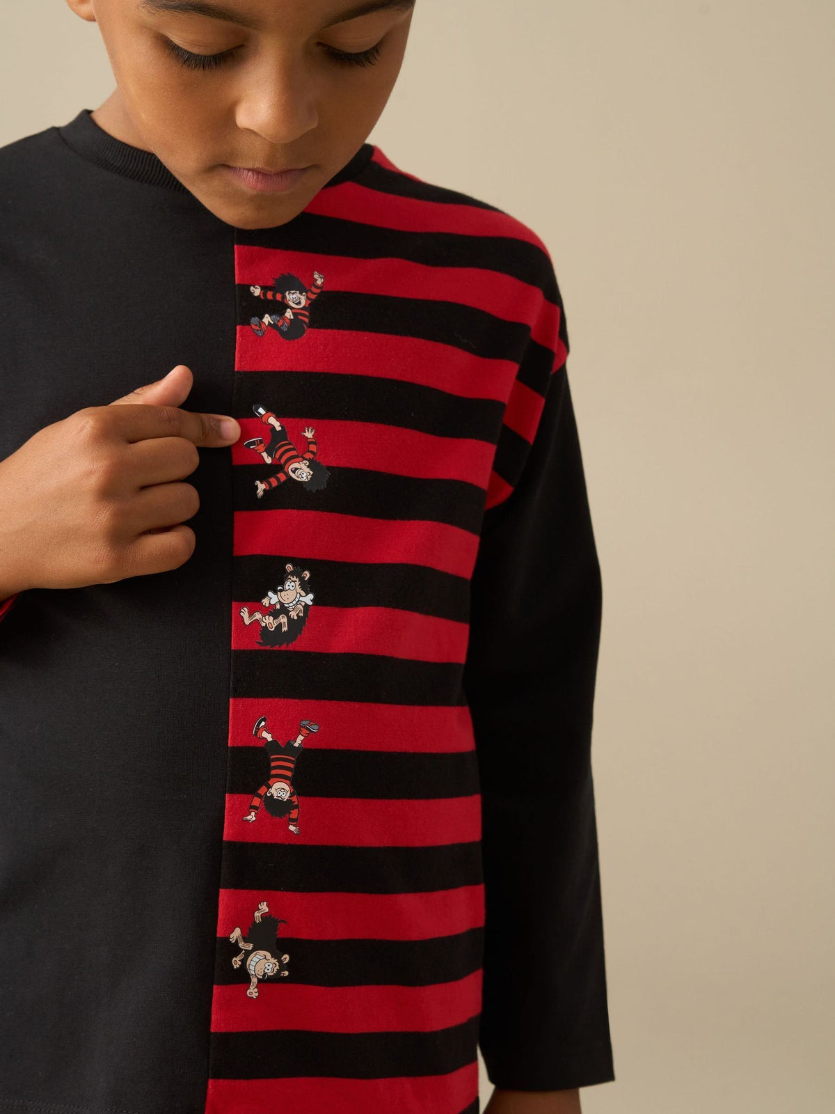 Angel & Rocket Red Beano Red & Black Stripe Printed Pyjamas - image 4