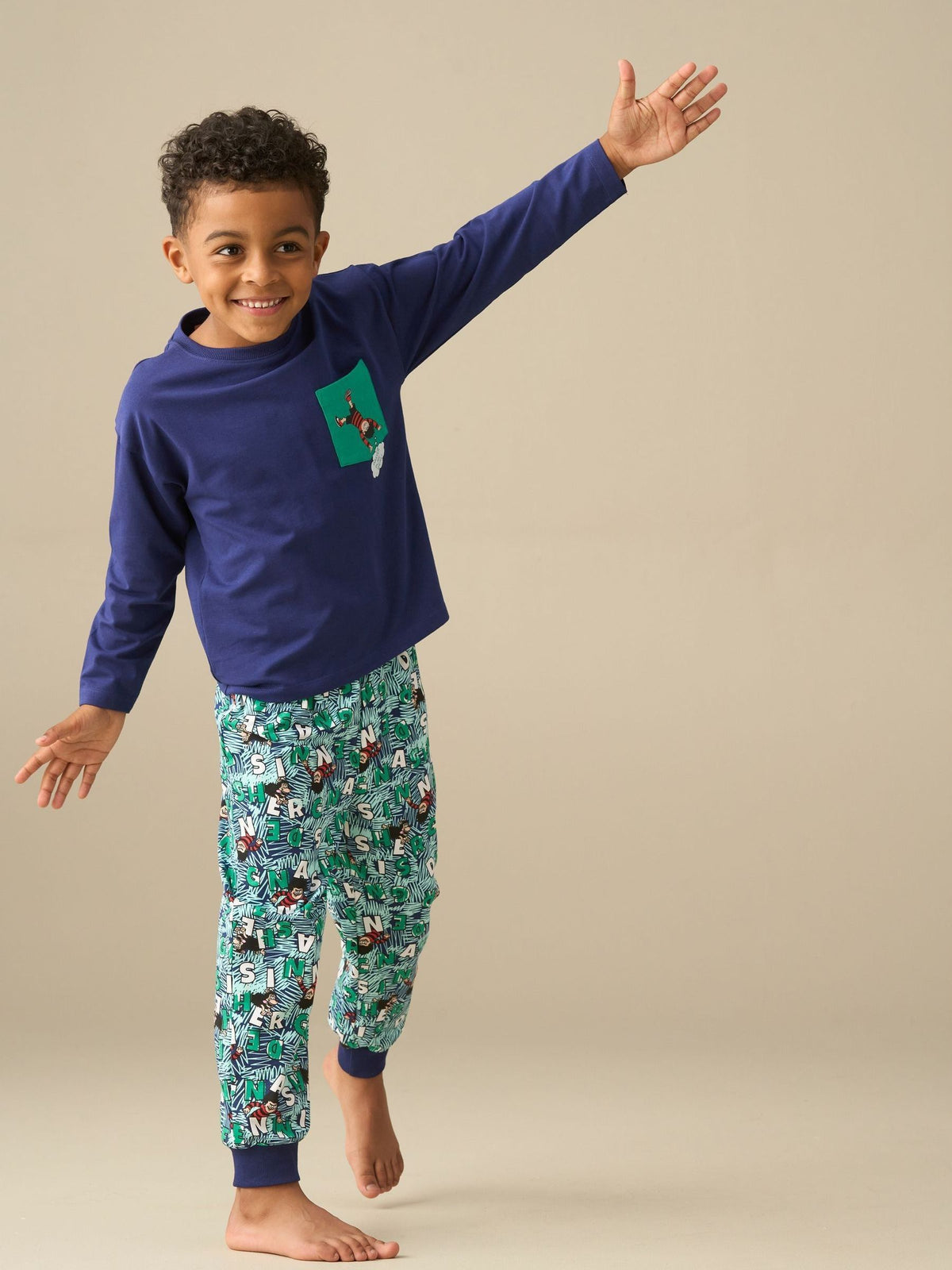 Angel & Rocket Blue Beano Navy Printed Pyjamas - image 1