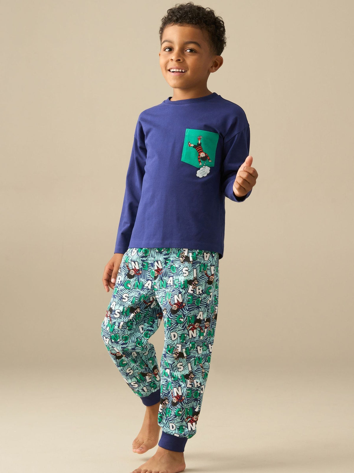 Angel & Rocket Blue Beano Navy Printed Pyjamas - image 2
